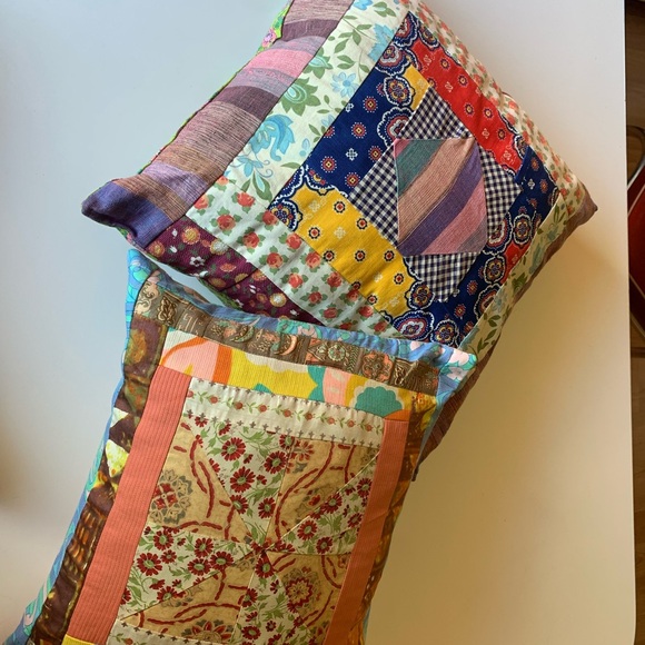 Colorful Patchwork vintage pillows set of two - Picture 7 of 9